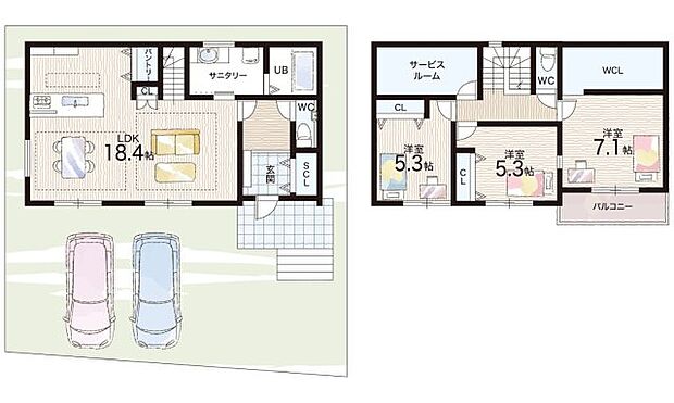 【3LDK】○押部谷小学校・・・徒歩10分 ○押部谷中学校・・・徒歩9分