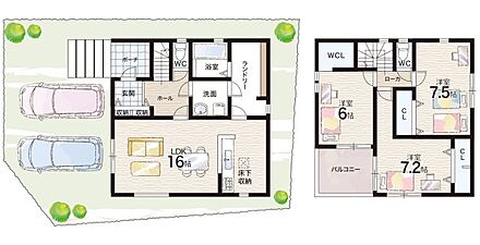 ○西山小学校・・・徒歩9分 ○有野北中学校・・・徒歩22分 