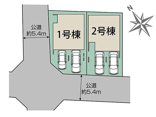 南西向き角地の明るいおうち☆前面道路もゆとりがあり安心して駐車が可能です！