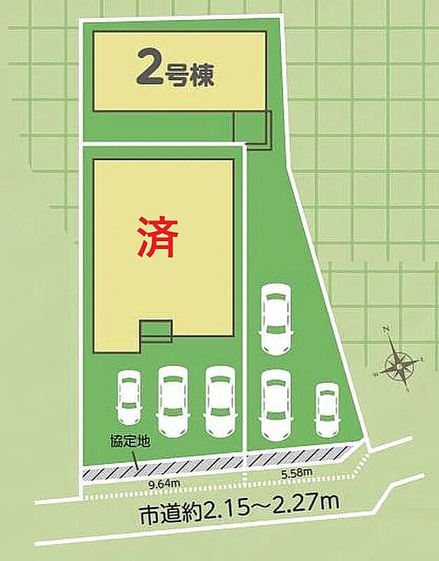 全２棟♪各棟駐車スペースは３台！（車種による）
