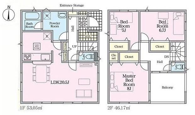 (１号棟)、価格2690万円、3LDK、土地面積132m2、建物面積99.22m2