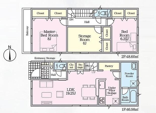 (1号棟)、価格2990万円、2LDK+S、土地面積105.28m2、建物面積95.58m2