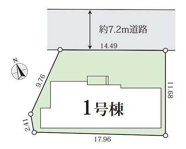 敷地50坪超の平屋建て♪前面道路は7.2mで見通し良好です♪駐車2台可能☆