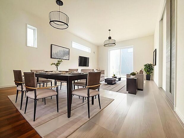 【リビング】心地よい明るい雰囲気のリビング♪採光は良好です！　　
家族団らんの時間も増えそうなくつろぎの場所になりそうです♪