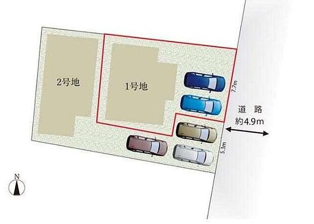 【全体区画図】全2棟☆南向きで日当たり良好です♪