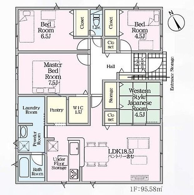 【4LDK】子育て中にも老後の生活にも生活しやすい平屋建て☆対面式キッチンからはリビングで過ごす家族の様子がわかり安心です◎家事動線がスムーズな水回り集約設計です♪