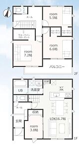 ◇リビングには洋室が隣接☆リビングと一体利用が可能で多用途に使用できます♪リビングから洗面～浴室へアクセスでき家事動線良好な間取りです◎◇使い勝手の良いワイドなバルコニー有り♪ 