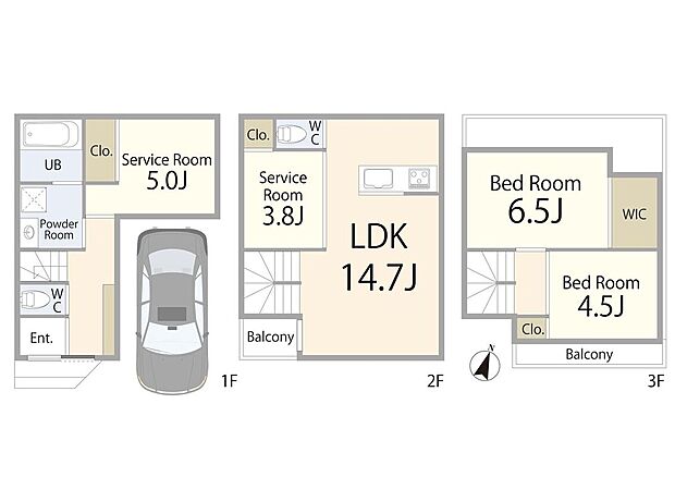 建物プラン例：建物価格2200万円、建物面積86.01m2