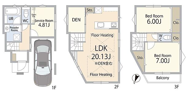 建物プラン間取:2LDK+S 建物プラン面積:104.53m2 建物プラン価格:2100万円 -