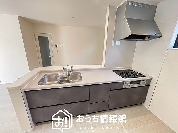 現地写真(キッチン)
収納たっぷりのシステムキッチン、浄水器付水栓を標準装備しています。