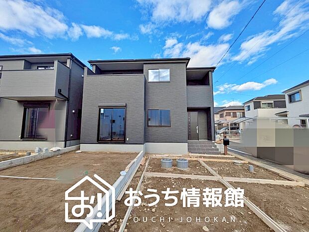 【現地写真（外観）【１号地】】雨で汚れを落とし、耐久性・耐候性に優れた外壁を使用しています。