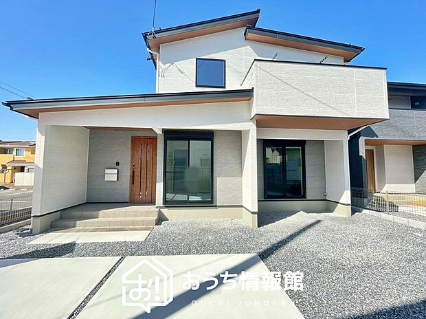 【現地写真（外観）【Ａ号地】】雨で汚れを落とし、耐久性・耐候性に優れた外壁を使用しています。