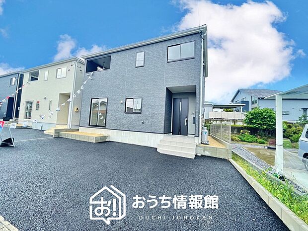 【現地写真(外観)【1号地】】雨で汚れを落とし、耐久性・耐候性に優れた外壁を使用しています。