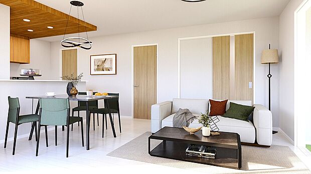 【施工例：LDK】
設計・建設住宅性能評価、耐震等級3取得の高仕様な邸宅！永く安心して暮らせる住まいとなっております。