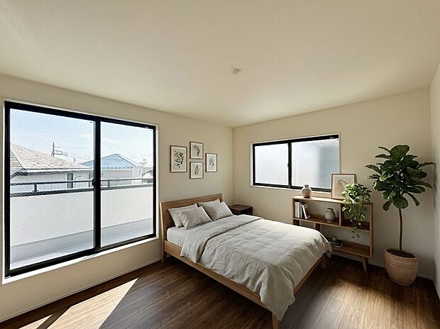 【Room 7.75帖:2号棟】
地盤保証20年や無料定期点検などの保証サービスが付く安心して永く暮らせる住まい。