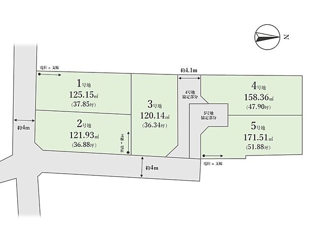 【全体区画図】
「いなげやあきる野雨間店」「ジェーソン野辺店」「スーパーアルプスあきる野店」など徒歩8分圏内に商業施設が揃った暮らしやすい住環境!