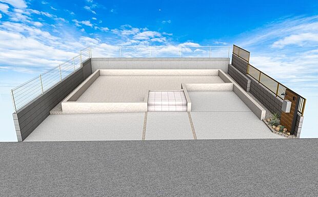 【【イメージパース：外構】】設備は快適に過ごせる床暖房・食洗器・乾太くん・EV自動車充電コンセントなどが標準装備しています！