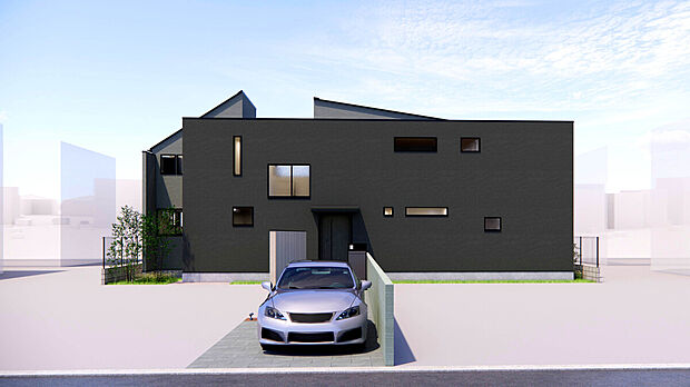 【【建物完成イメージパース：外観】】空間美と機能美が融合したLDK23帖の4LDKプラン。中庭が設けられた心落ち着くプライベート空間での暮らし。
※イメージ画像と実際の物件とは異なる場合がございます。