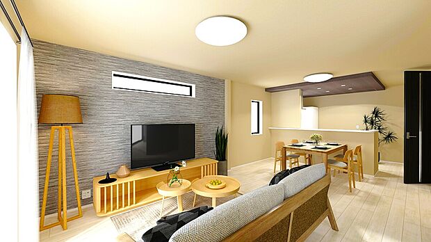 【【施工例：LDK】】設計・建設住宅性能評価、耐震等級3取得の高仕様な邸宅！永く安心して暮らせる住まいとなっております。