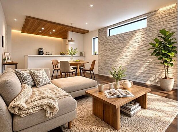 【【建物プラン例:LDK】】敷地約36坪の限定3区画が販売開始!自然豊かな交通量の少ない立地で心落ち着く理想のマイホームを建てることができます。