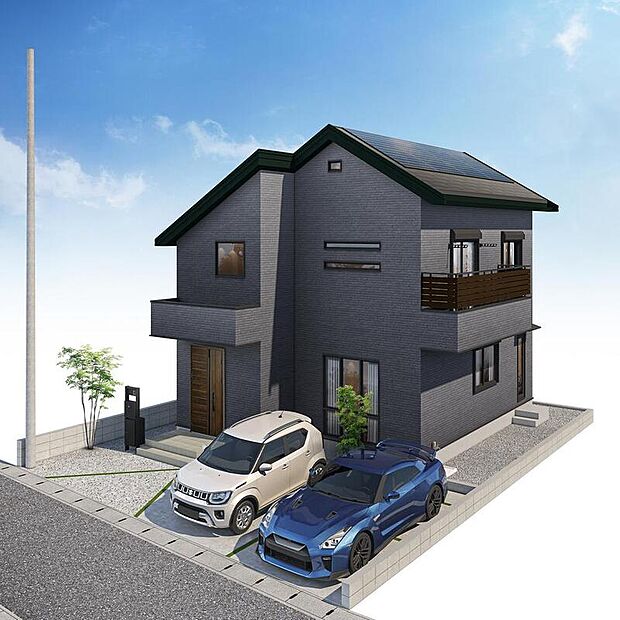 【【完成予想図（1号棟）】】敷地面積39坪超。食品庫と土間収納、小屋裏収納が備わった「3LDK」。書斎はテレワークや趣味スペースとしても活用可能です。