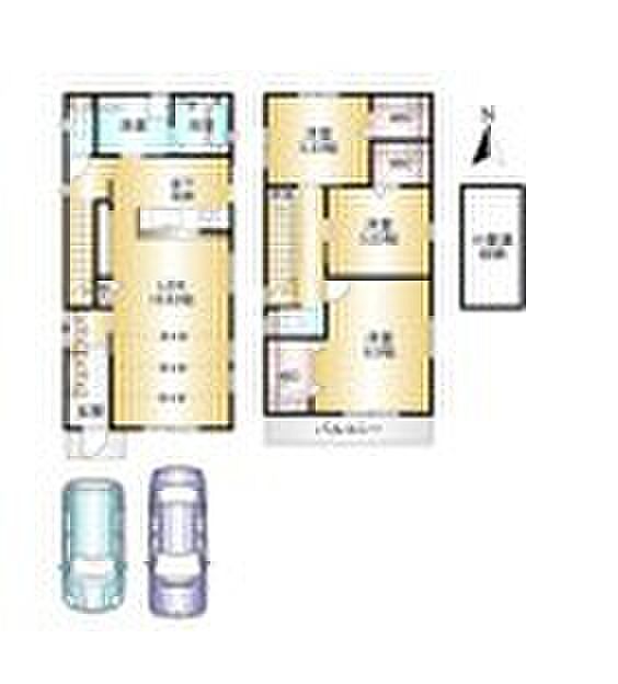 3LDK　土地面積：107.20ｍ2　建物面積：97.50ｍ2