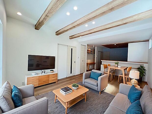 3LDK　18.6帖の広々空間です　この家具はAI生成によって配置されたものです