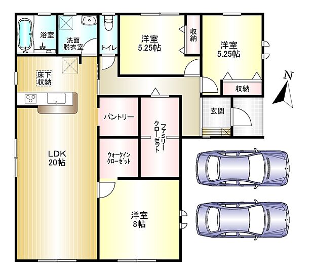 1号棟　土地面積：181.44ｍ2　建物面積：96.88ｍ2　駐車スペース2台