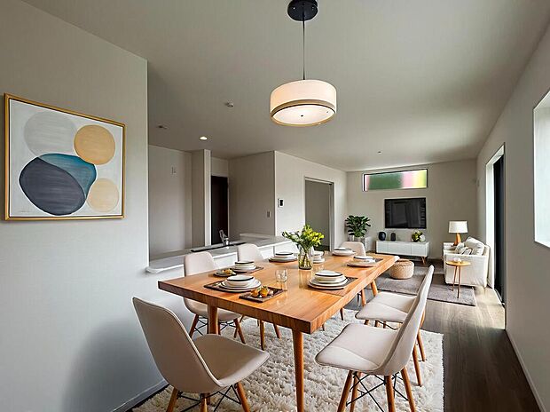 【４号棟LDK】この家具はAI生成によって配置されたものです