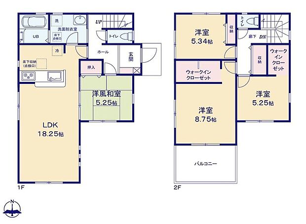 (1号棟)、価格3380万円、4LDK、土地面積128.76m2、建物面積105.99m2