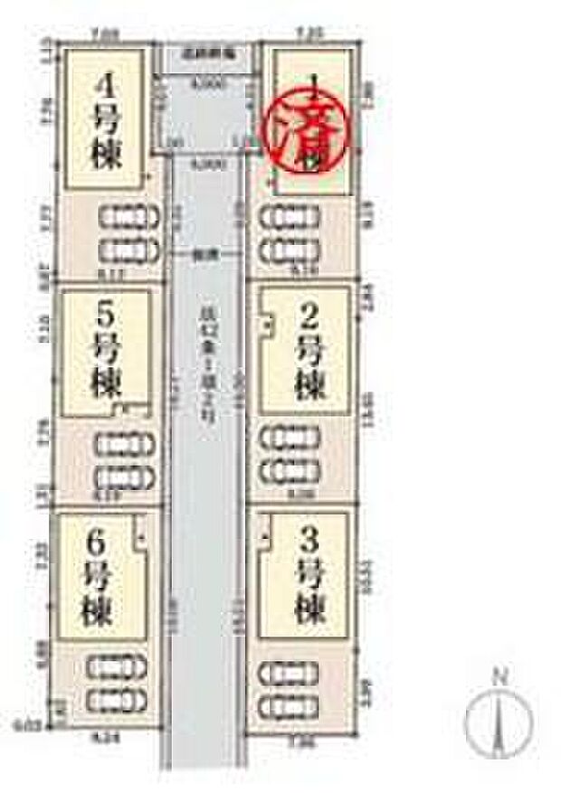 全6棟♪☆カースペース2台分あり☆
家族分の自転車を駐輪したり、来客用の駐車スペースとしてもお使いいただけます。