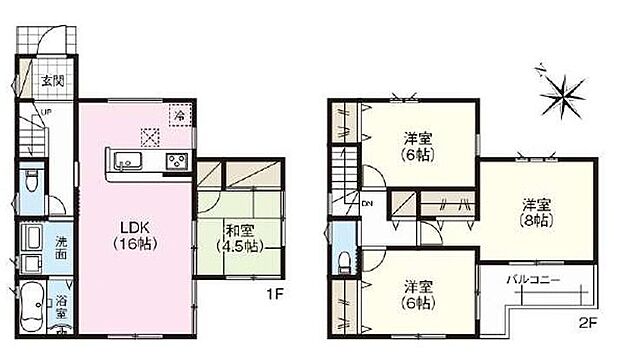 (1号棟)、4LDK、土地面積159.14m2、建物面積94.77m2