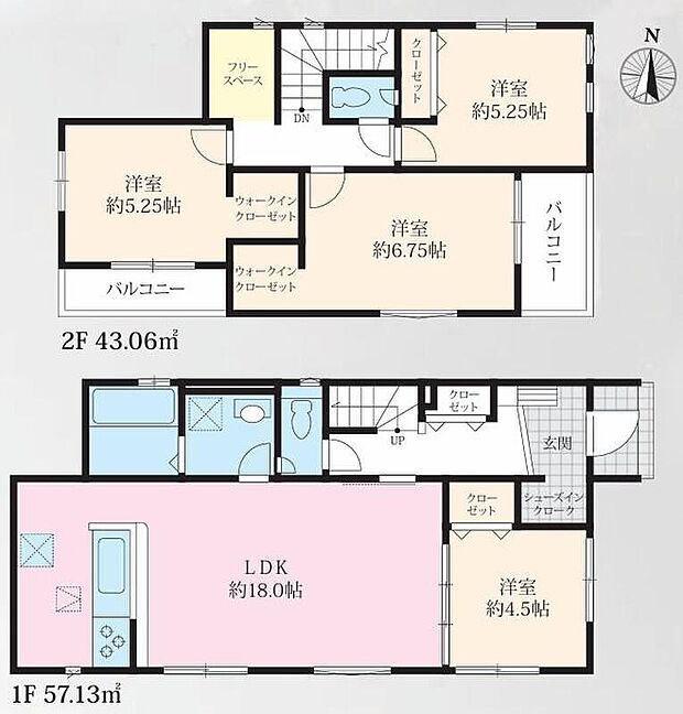 (4号棟)、4LDK+S、土地面積144.91m2、建物面積100.19m2