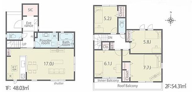 (2号棟)、価格3280万円、4LDK、土地面積153.64m2、建物面積102.34m2