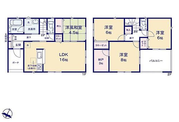 【4LDK+S】☆対面式キッチンで、お食事の準備をしながらご家族との会話を楽しめます♪リビング隣に「和室」付き♪
主寝室の3帖の納戸には、大きな物をたっぷり収納できます♪南向きワイドバルコニー♪