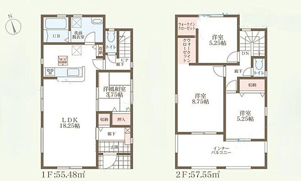 【4LDK】ご家族との自然なコミュニケーションが生まれる対面式キッチン♪水回り集中設計で家事に余裕が生まれます♪
「畳部屋」付き♪ウオークインクローゼットも便利です♪広々インナーバルコニー付き♪
