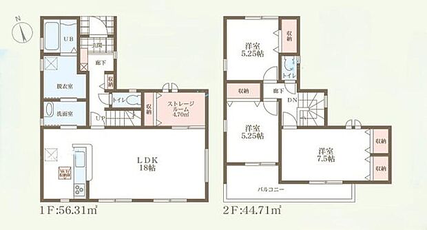 【3LDK+S】収納&窓付きのストレージルームは、ちょっとした作業室としても♪
洗面室と脱衣室がそれぞれある間取りは、スムーズに家事がすすみます♪
全居室と1階廊下に収納スペース♪