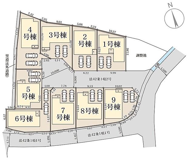 【全体区画図】今なら選べる全9通りの多彩な間取り!ライフスタイルに合わせて最適なお家をご購入頂けます♪