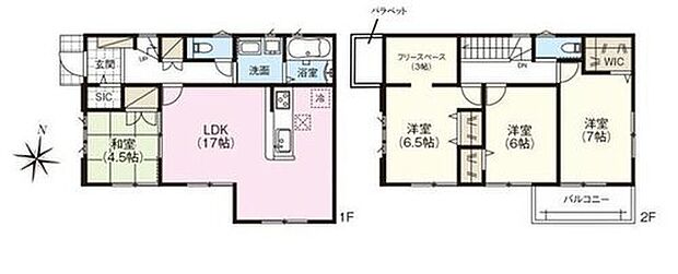 【4LDK】●リビング隣には日当たり良好の和室つきです。間仕切りを開ければリビングと繋がり開放感が出ます♪
●主寝室にWIC!●3帖のフリースペースはちょっとした作業スペースや大きな物の収納にお使いいただけます♪