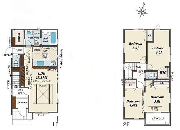 【3LDK】◇折り上げ天井のLDKに、可動棚付き収納スペースを採用♪
◇勝手口入ってすぐに「備蓄倉庫」♪
飲料水や食料品などをまとめ買いしても、置き場所はしっかり確保できます♪
◇全居室に収納を完備しております♪