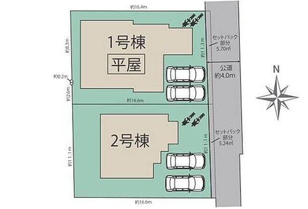 【全体区画図】閑静な住宅地☆お車は2台駐車可能です♪小学校まで徒歩3分と近くお子様の通学も安心◎