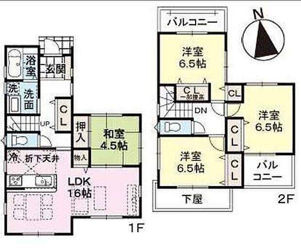 【4LDK】LDK隣に、あると落ち着く『和室』付♪2階の各居室にはそれぞれ収納を完備!全居室に収納を完備しておりますので、いつでもお部屋をすっきりとお使い頂けそうです。
