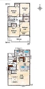 ◇可動棚付きSICで玄関をスッキリ♪
◇大空間広がる21帖のLDKは家具を配置しても空間にゆとりが生まれます◎
◇2階は大容量ＷＩＣの備わる使いやすい間取り♪ 