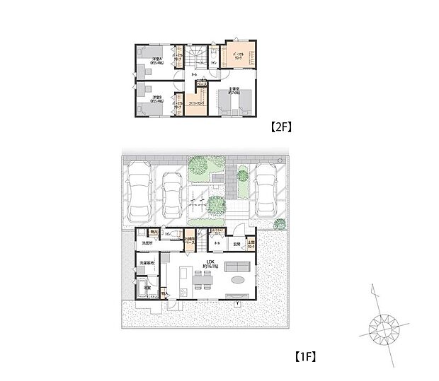 【3LDK】◎GX基準の断熱仕様を採用
駐車3台可能で来客時も安心。2面採光のLDKは明るく開放的で、カウンターキッチンが家族の会話を育みます。主寝室には大容量のパーソナルクロークを備え、収納も豊富な設計です。

