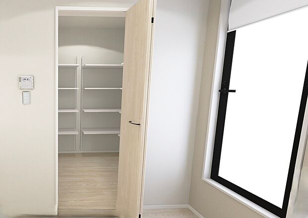 【【キッチン空間イメージ】】【キッチン空間イメージ】
キッチンサイドには大型パントリーがついておりますので、とても便利です。
※2号棟イメージパース