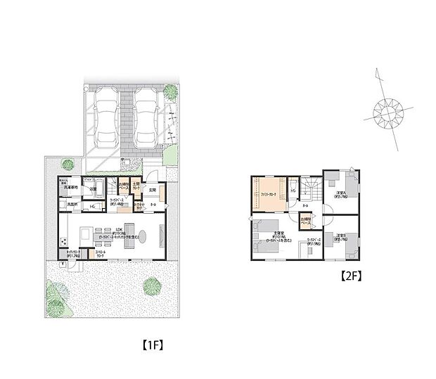 【3LDK】フロアごとにお掃除道具の収納場所を確保。リビングのお掃除はもちろん、子ども部屋の掃除は子どもたち自身ができるように。家事を効率的にこなして時間の余裕が生まれる間取りです。