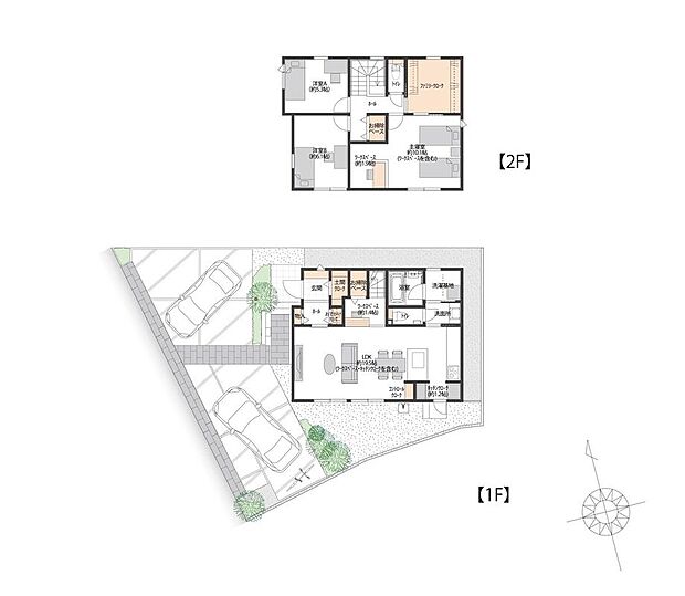 【3LDK】南向きの陽光が差し込む約19.5帖の広々LDKにワークスペースを確保。ファミリークローク・おでかけクローク・土間クロークなど収納も充実した、快適で機能的な間取りです。