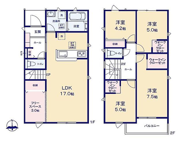 (1号棟)、価格3580万円、4LDK、土地面積142.17m2、建物面積100.62m2