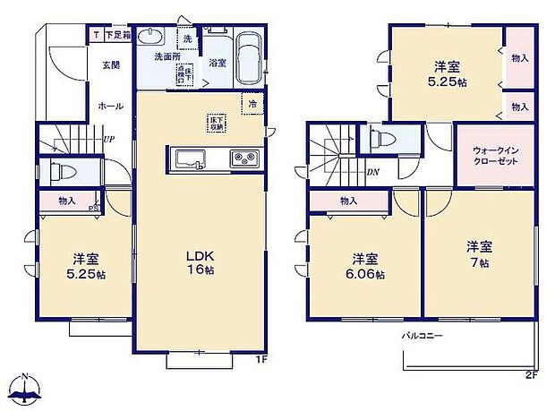 (E号棟)、価格3390万円、4LDK、土地面積161.07m2、建物面積97.72m2