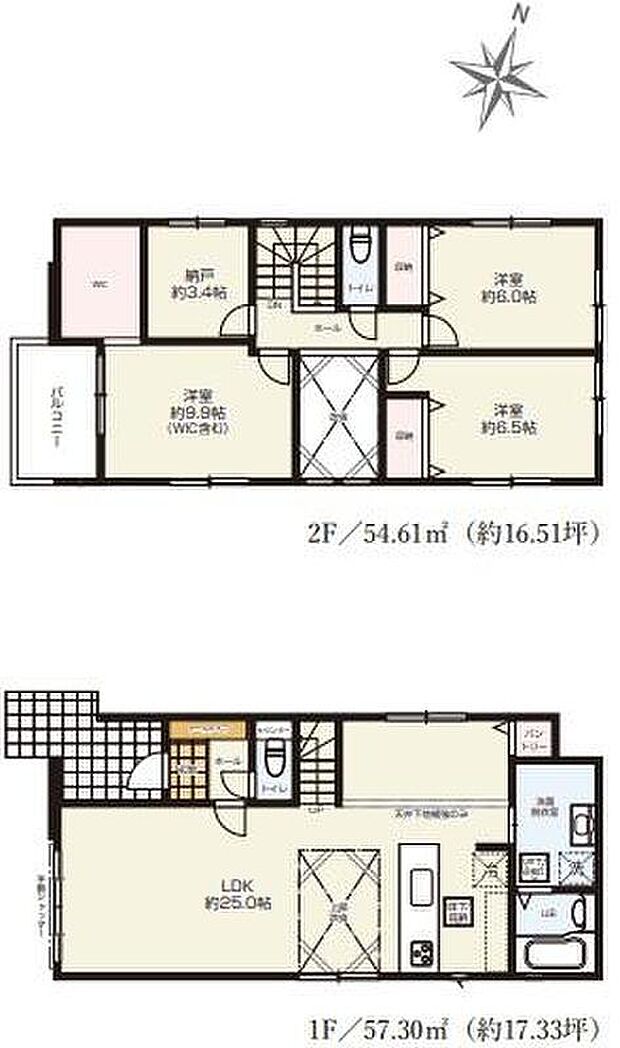 (２号棟)、価格4699万円、3LDK+S、土地面積148.76m2、建物面積111.91m2